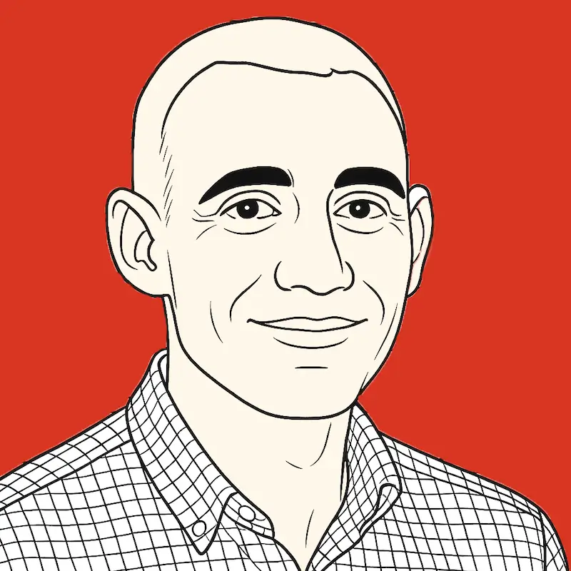 Ilustración de Santiago Castro realizada en los colores corporativos de Teocé