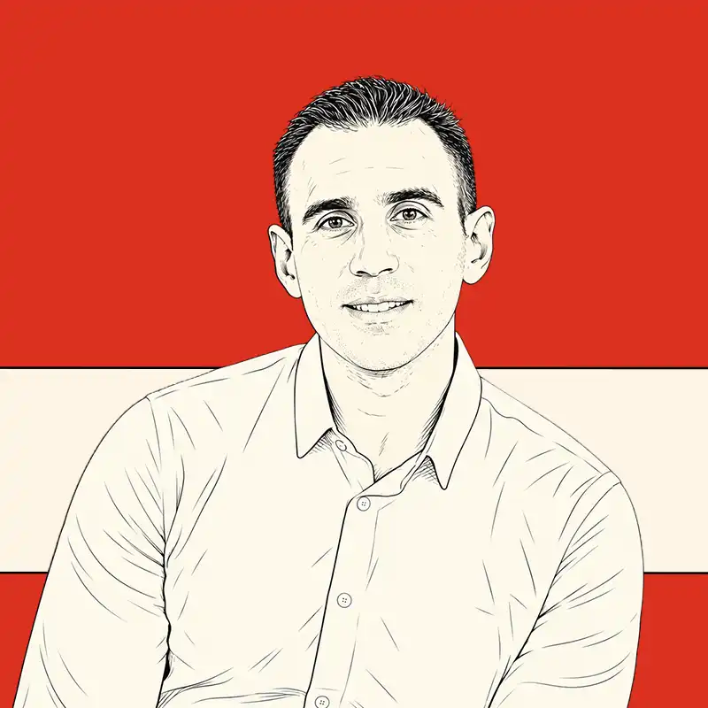 Photo de profil de Santiago Castro en rouge et blanc, consultant en systèmes chez TEOCÉ